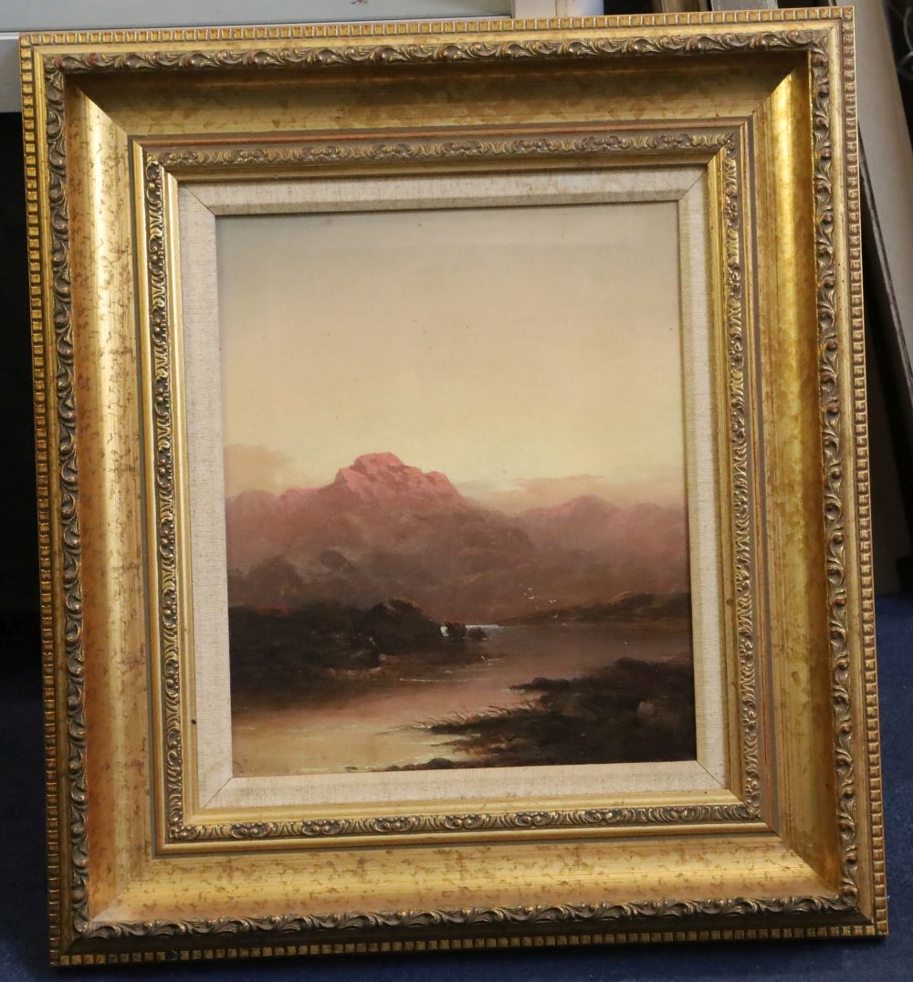 Leopold Rivers (1852-1905), pair of oils on canvas, Loch Scenes, one signed, 29 x 23cm
